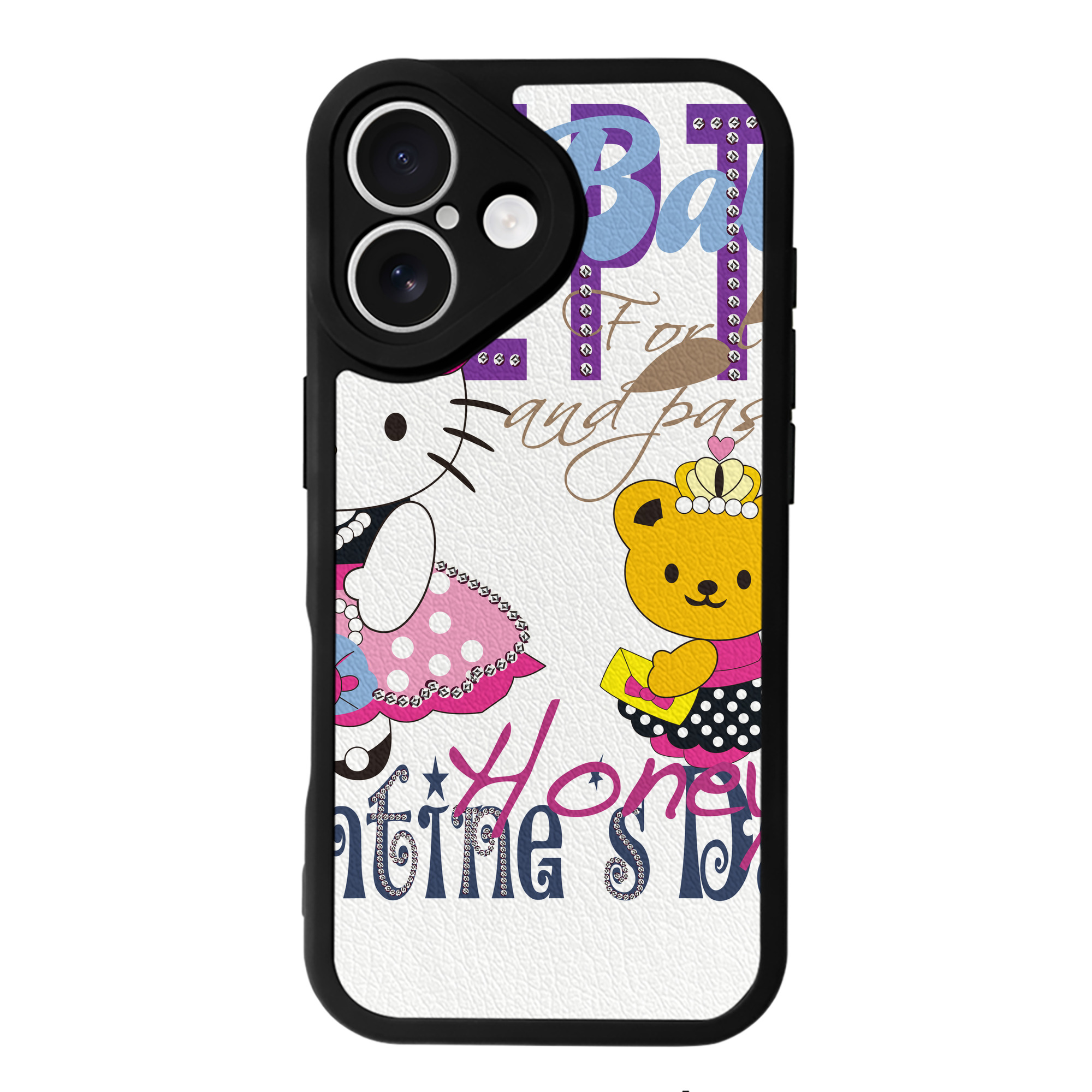 （画像用） Hello Kitty ハローキティ 【iPhone 16シリーズ対応】シリコンスマホケース（レザー調） 材質：シリコン